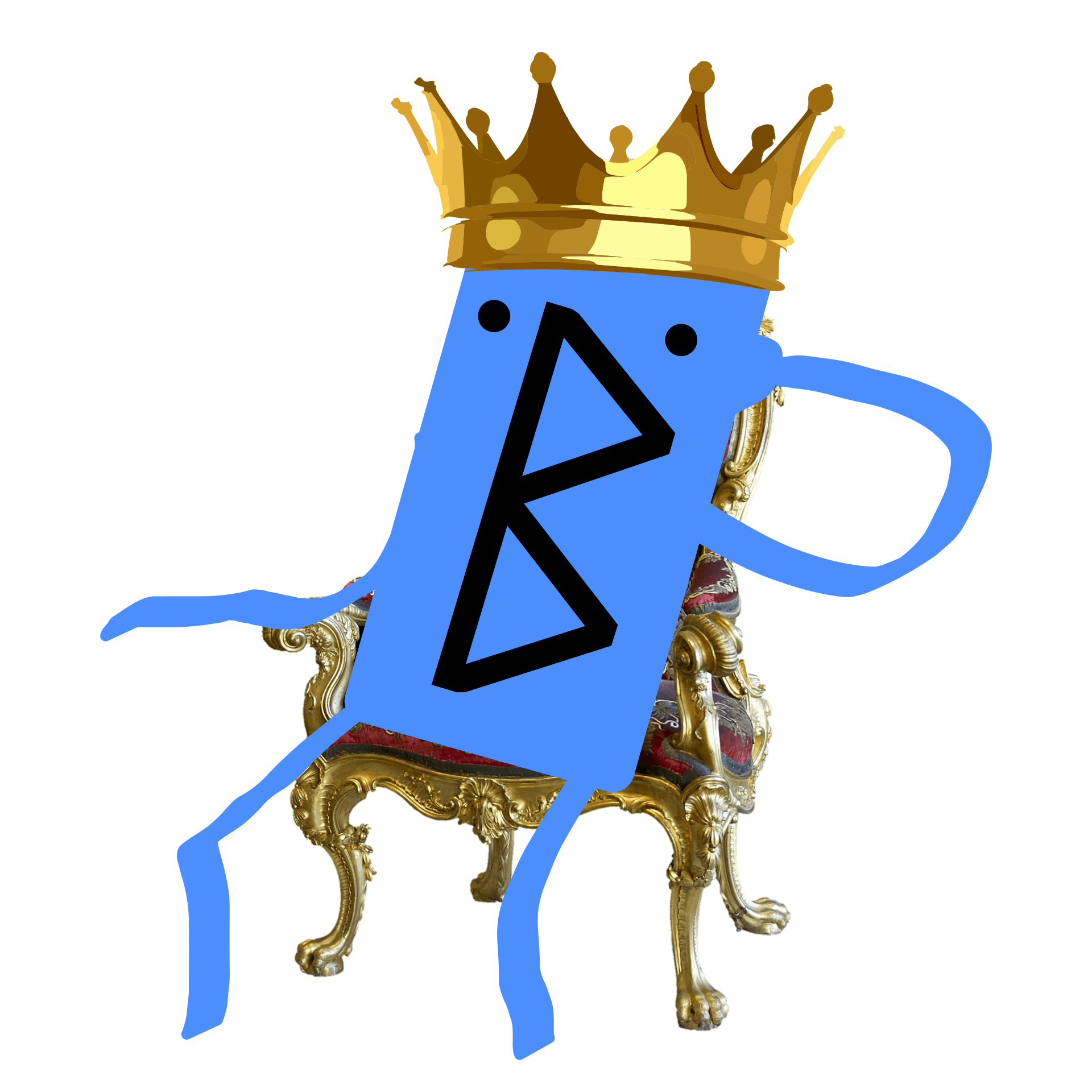 Dent bleue sur son trône