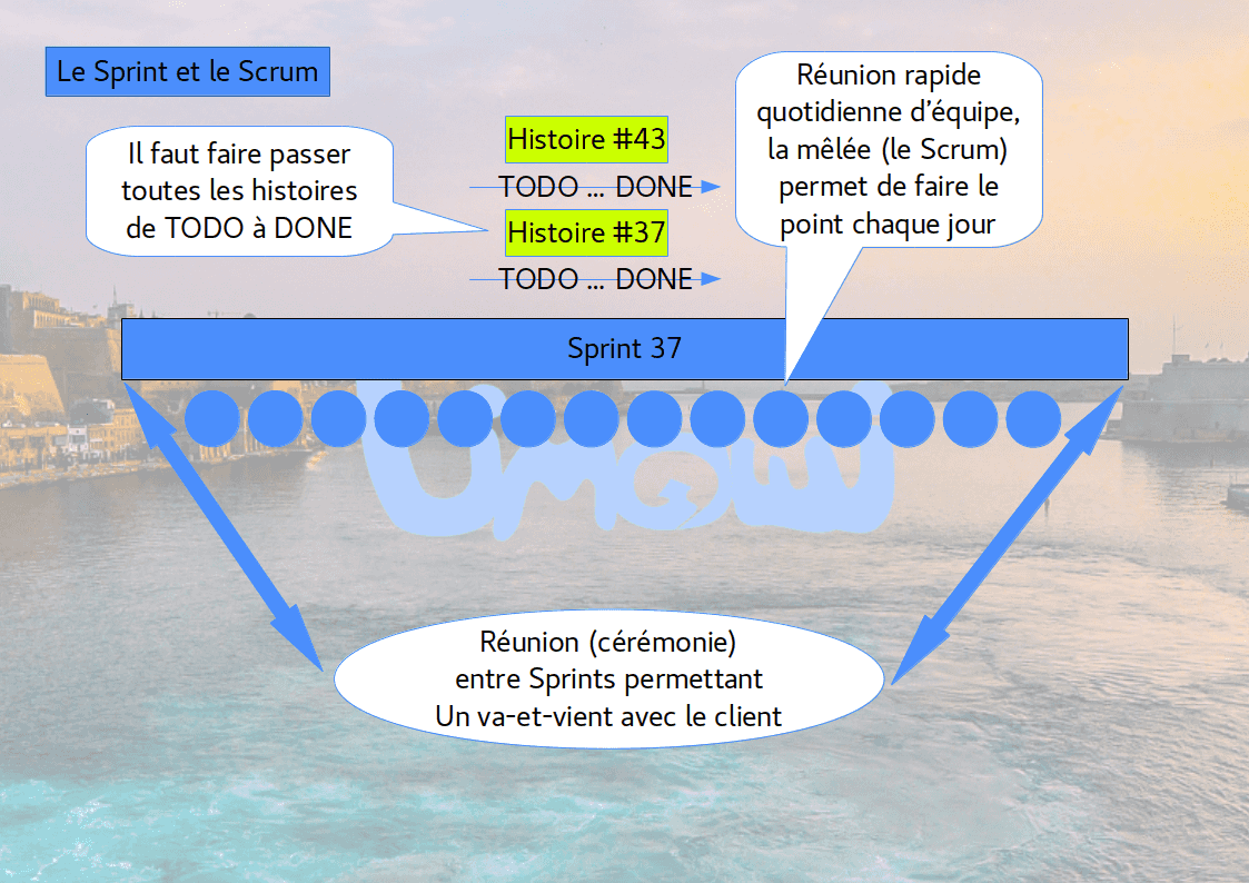 Les objectifs d'un Sprint sont simples, faire passer de TODO à DONE toutes les histoires qui ont été prévues pour celui-ci