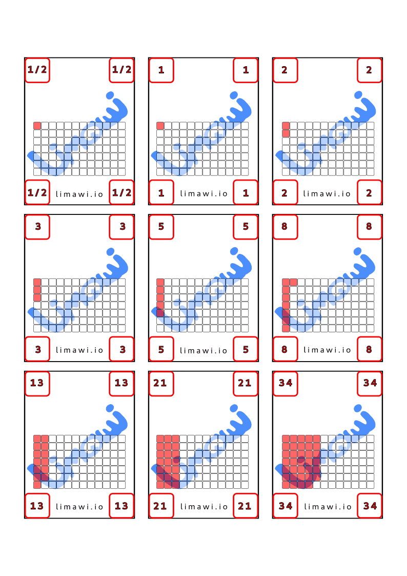 Suite de poker agile en couleur RGB (255,0,0) page 1/2